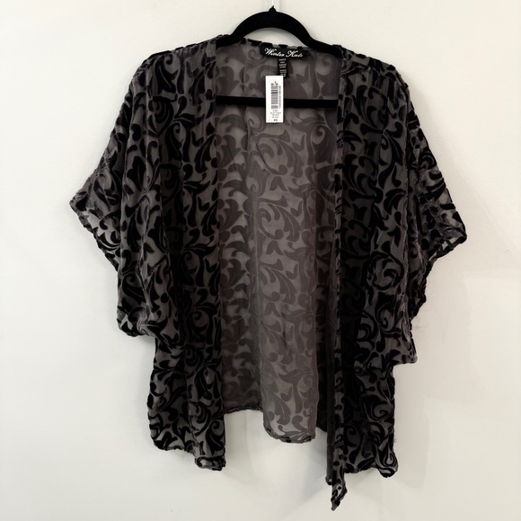 Winter Kate Tops - Olive Silk Sheer Kimono by Winter Kate